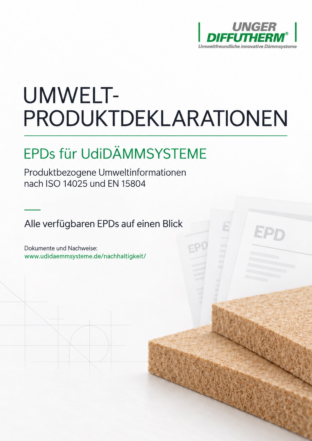 EPD-UdiDaemmsysteme-Vorschau Bild von Holzstämmen mit Logo "Holz rettet Klima - Mission Holz 2030"