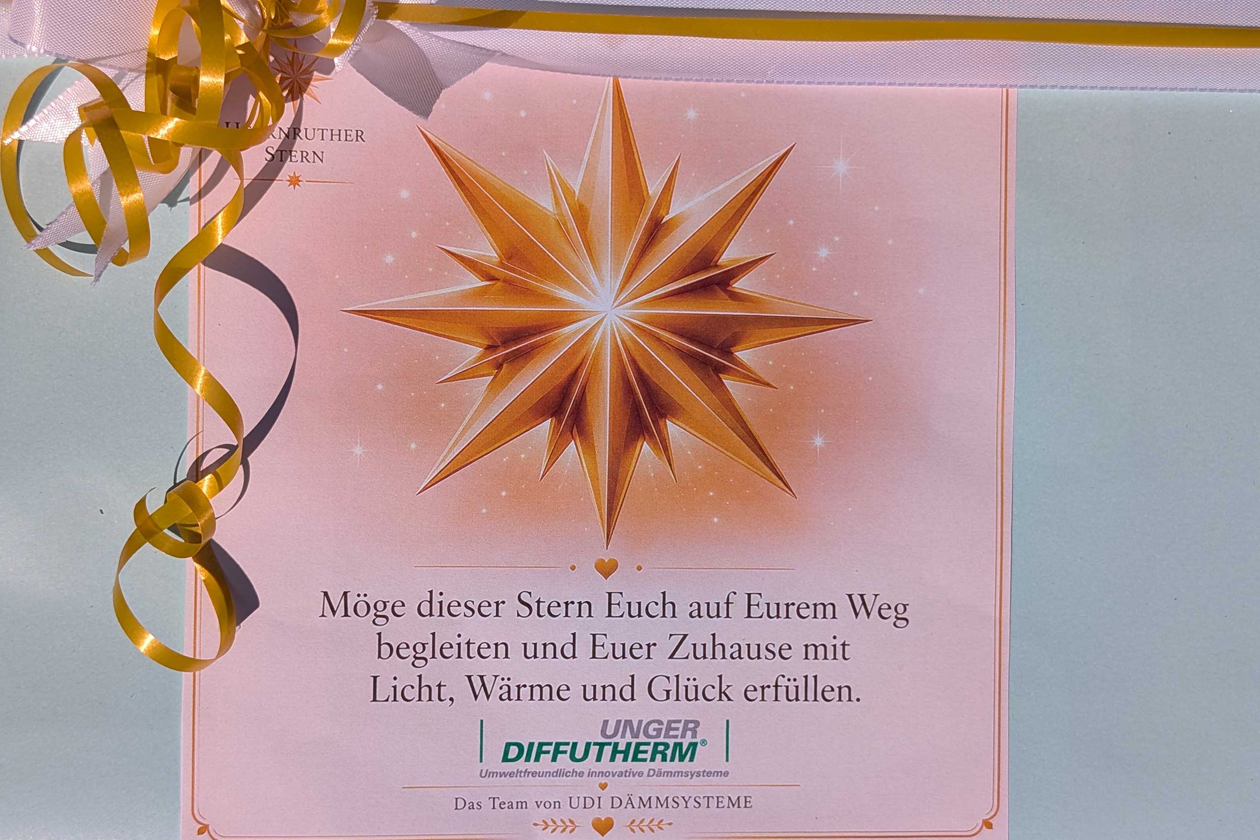 Hof-Kaiser-Geschenk Geschenk von UdiDämmsysteme für die Bauherren