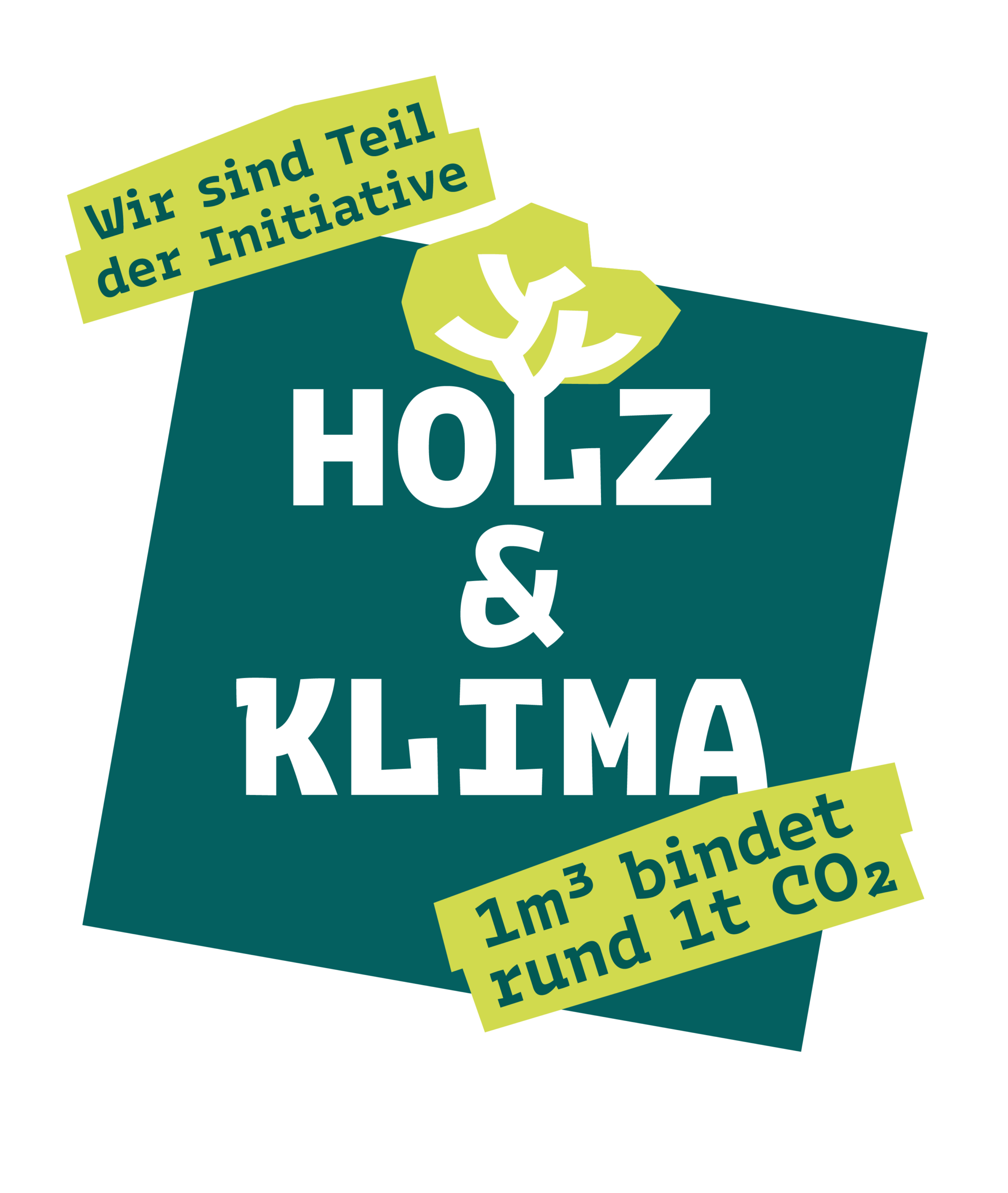 _Holz&Klima_neue_Variante_HrK_Logo_weiss_RGB_1m3bindet1CO2-01 Bild von Holzstämmen mit Logo "Holz rettet Klima - Mission Holz 2030"