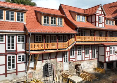Außenansicht der Rückseite eines Wohn- und Geschaeftsgebaeudes in der Marktstr. Quedlingburg