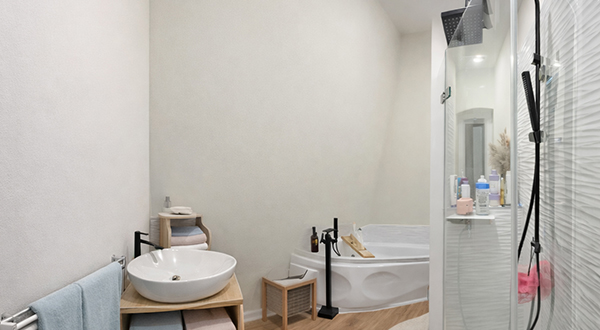 Bad­sa­nie­rung mit Flä­chen­hei­zung UdiSUN + Holz­faser-Innen­däm­mung UdiIN&nbsp;2CM