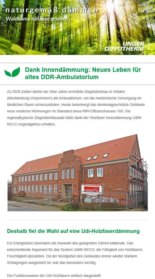 Vorschau des Newsletters im Oktober mit dem Betreff "Heiz-Dämm-Kombi für überall"