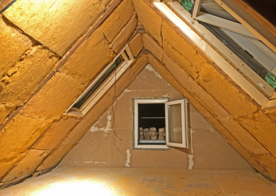 Dachboden mit flexibler Zwischensparrendämmung UdiFLEX gedämmt