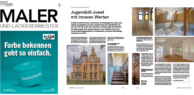 Bild vom Titelbild Maler- und Lackierermeister und Pressebericht über Udi Jugendstil-Juwel